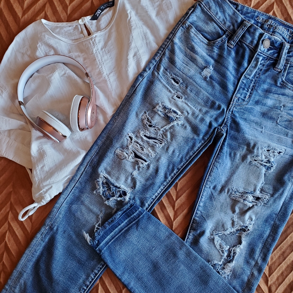 American Eagle Cropped Jeggings Stretch Fit
